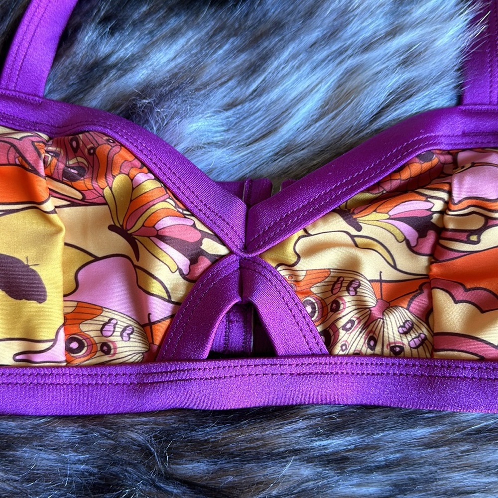 Solstice Intimates *NEW* *Limited Edition* Butterfly Print Bikini Swim Top - Picture 4 of 12